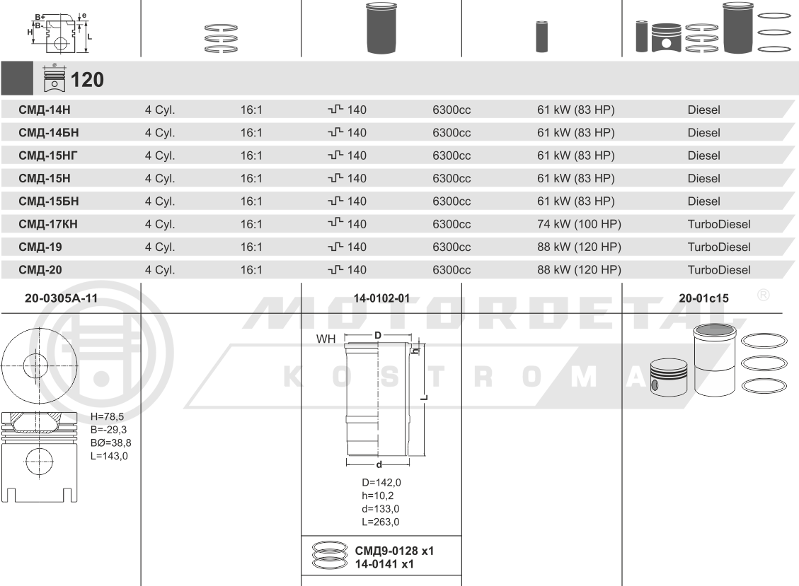 Поршневая СМД 22-01с15